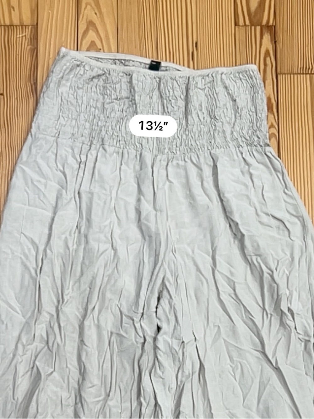 Lightweight Wide-Leg Smocked Waist Pants - light grey/tanish - Picture 5 of 5